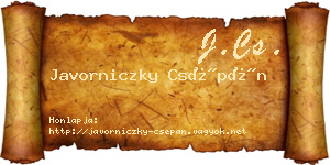 Javorniczky Csépán névjegykártya